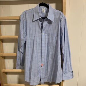 Brooks Brothers: Regent Fit Button Down Blue Checked | Size: 17-35